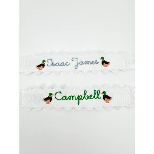 Monogrammed Pacifier Clip Embroidered Name, Baby Pacifier Clip, Embroidered Mallard Duck, Duck Baby Gift, Monogrammed Duck Design