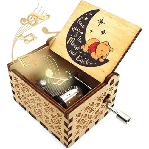 ukebobo Wooden Music Box - The Pooh Saying Music Box, Gift for Friend, Christmas, Holiday, New Year - 1 Set (13)