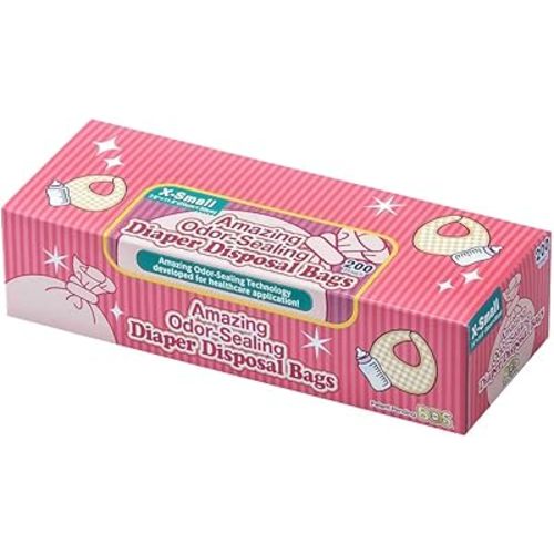 BOS Amazing Odor Sealing Baby Diaper Disposal Bags - Durable and Unscented [Size: XS, Color: Pink] (200 count, Pack of 1) (200 Bags)