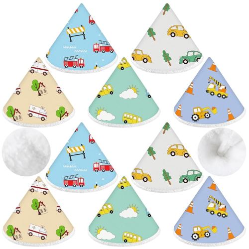 Timgle 10 Pcs Coral Velvet Pee Covers Baby Boy, Strong Water Absorption Pee Shield for Baby Boy, Reusable Diaper Changing Accessory for Boys Newborn Gift(Car)