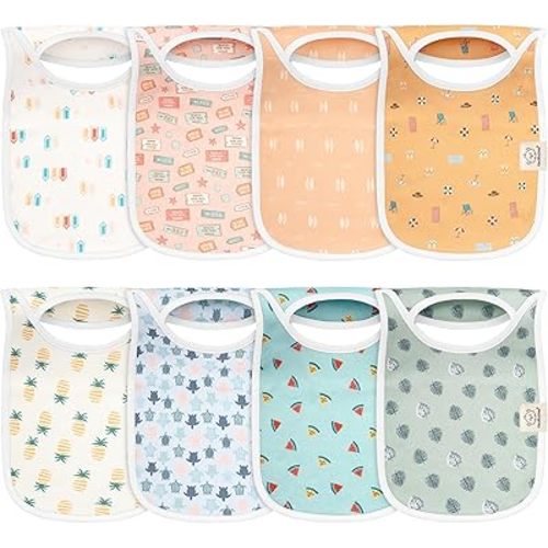 8-Pack Baby Bibs for Boys, Girls - Pullover Bibs for Baby Girl, Baby Boy, Baby Girl Bib, Baby Boy Bibs, Baby Bandana Bibs,Baby Bibs For Drooling And Teething,Infant Bibs,Newborn (Beach Day)