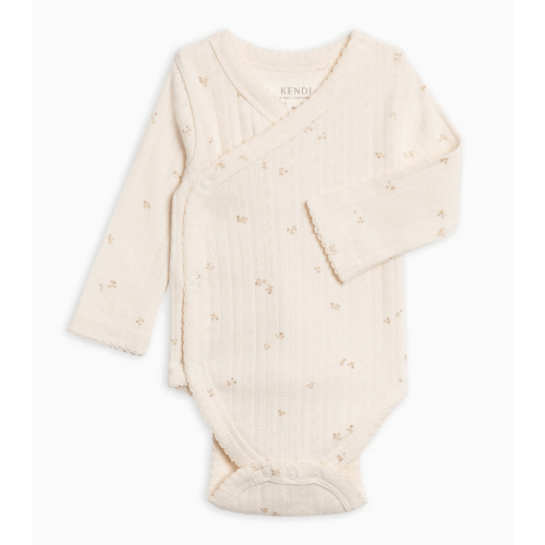 Newborn | Pointelle Long Sleeve Kimono Bodysuit