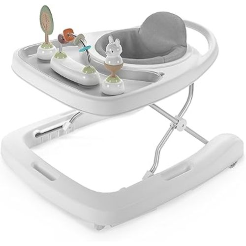 Ingenuity Step & Sprout 3-in-1 Foldable Baby Activity Walker with Removable Toys Ages 6 Months +, First Forest