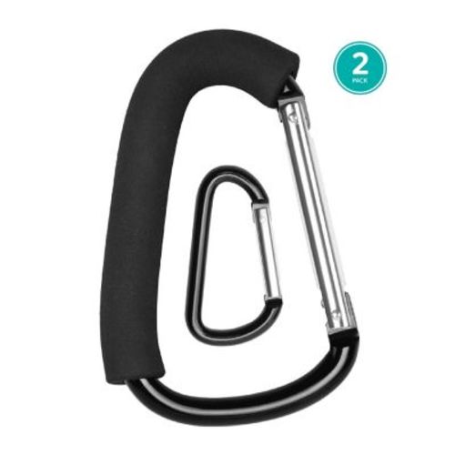 Belle® ON THE GO 2-Pack Stroller Hooks in Black - BLACK/GREY - NO SIZE