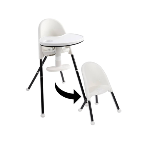 Primo Cozy Tot Deluxe Convertible Folding High Chair & Toddler Chair - Portable Foldable Baby Chair/Toddlers Highchair - Travel Friendly, Removable EZ Clean Tray, Black/White, 22"x21"x33.5"