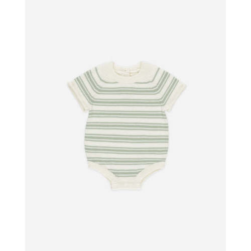 Rowan Romper || Sage Knit Stripe