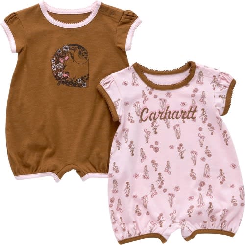 Girls' 2-Piece Short Sleeve Floral Romper Set (Infant)