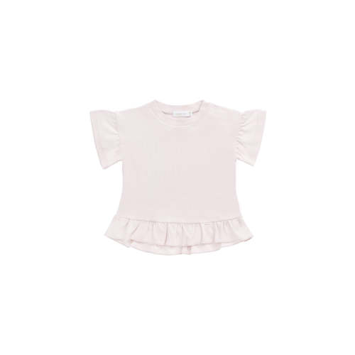 Pima Cotton Courtney Ruffle Top - Soft Misty Rose – Jamie Kay USA