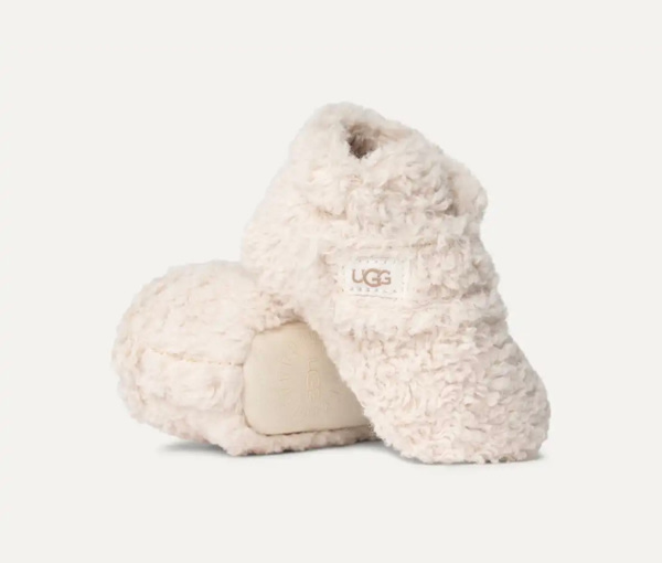 ugg booties 6-12mo. - natural curly faux fur
