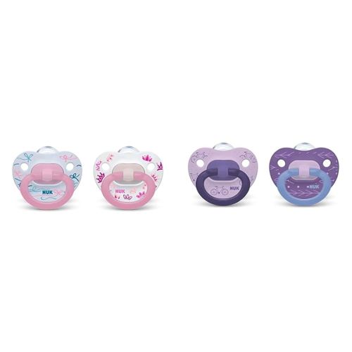 NUK Orthodontic Pacifiers, Girl, 18-36 Months, 2-Pack with NUK Orthodontic Pacifiers, Girl, 18-36 Months, 2-Pack
