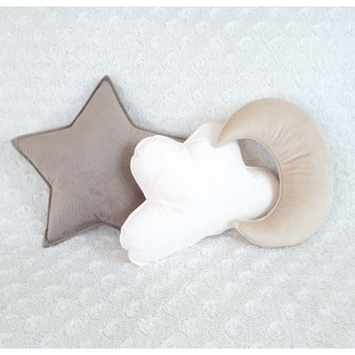 Star Moon And Cloud Pillow Boho Bed Decor, boho pillows Kid's room decor, boho throw pillow, velvet pillow,