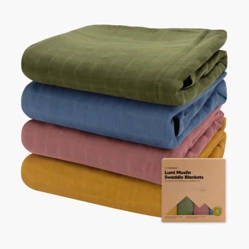 KeaBabies Lumi Muslin Swaddle Blankets - Corals