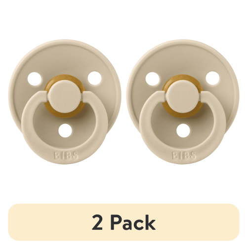 (2 pack) BIBS Colour, Natural Rubber Latex Pacifier Size 1, 0-6 Months, Vanilla, Gender-Neutral, 1 Count