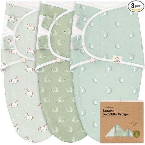 3-Pack Organic Baby Swaddle Sleep Sacks - Swaddles for Newborns, Infant 0-3 Months, Baby Girls, Boys, Soft & Snug Newborn Sleep Sack, Nursery Swaddling Blankets (Lunari, OS)