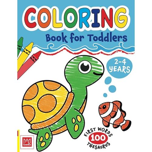 Coloring Book for Toddlers 2-4 years: Cute Animals and Simple Pictures To Learn and Color Paperback – Large Print, January 12, 2022