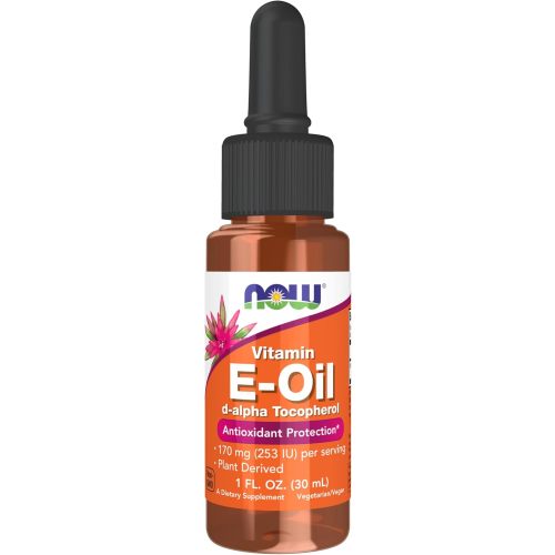 NOW Foods Supplements, Natural Vitamin E-Oil Liquid (D-Alpha Tocopherol), Antioxidant Protection*, 1-Ounce
