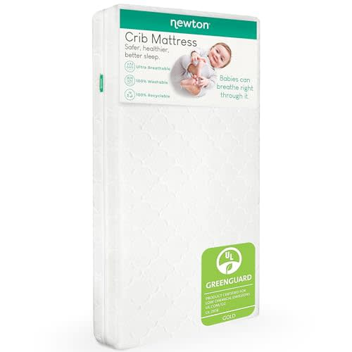 Newton Baby Crib Mattress and Toddler Bed - 100% Breathable Proven to Reduce Suffocation Risk, 100% Washable, 2-Stage, Non-Toxic Better Than Organic, Removable Cover - Deluxe 5.5" Thick- White