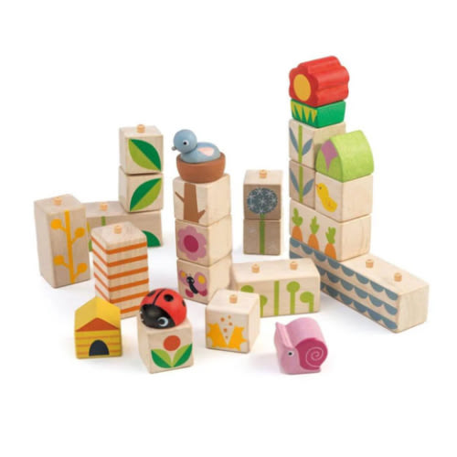 Wooden Garden Blocks Set