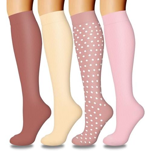 Laite Hebe 4 Pairs-Compression Socks for Women&Men Circulation-Best Support for Nurses,Running,Athletic