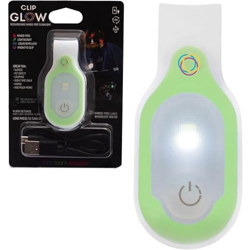 Clipglow Nurse Light Clip On Nursing Night Shift Light, Bright, Lightweight Magnetic, Portable, USB Rechargeable Flashlight for Badge, 8-10 Hours Battery|4 Light Settings 10-25 Lumens Nurse Gift|Green