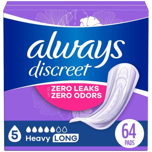 Always Discreet Heavy Long Size 5 Drop Pad Stock Up Box - 64ct