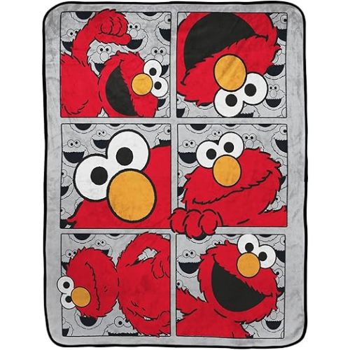 Jay Franco Sesame Street Hip Elmo Throw Blanket - Measures 40 x 50 inches, Kids Bedding - Fade Resistant Super Soft Fleece