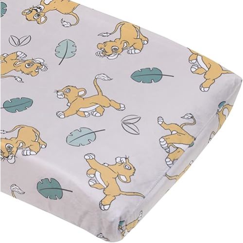 Disney Lion King Ivory, Teal, Sage and Gold Simba Future King Super Soft Changing Pad Cover