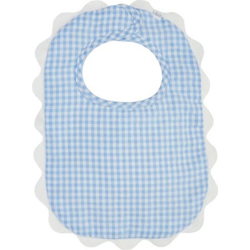 Gingham Scallop Bib