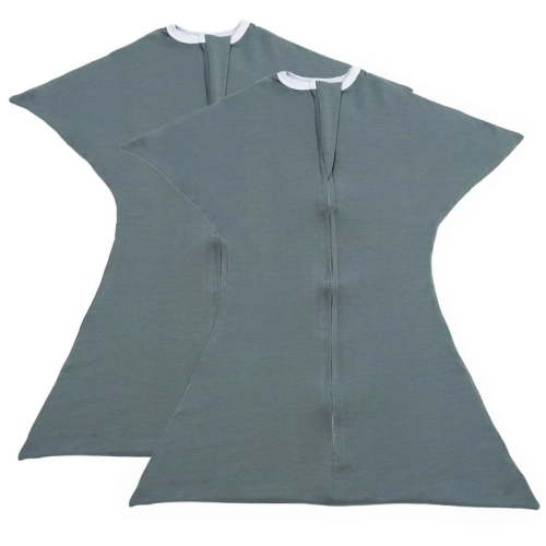 Sleeping Baby Zipadee-Zip Baby Swaddle Sack 6-12 Months, 2 Pack - Grey