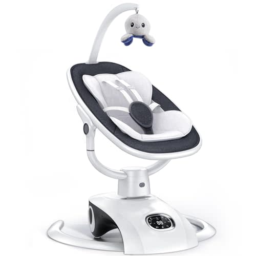 VaVaSoo Electric Baby Swing for Infants 6 Motion Automatic Newborn Baby Rockers for Girl & Boy with Remote Control, 5 Speed, 13 Melodies, Dark Gray