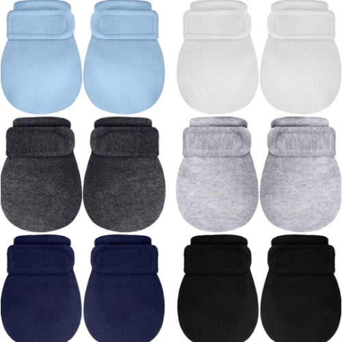 Newcotte Adjustable Baby Mittens No Scratch Newborn Cotton Breathable Gloves Warm Baby Mitts for Boys
