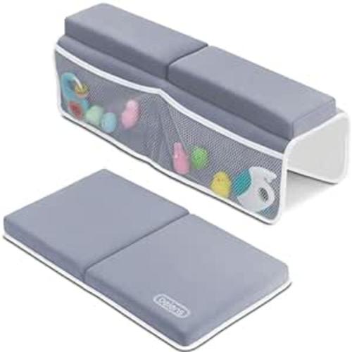 Amazon.com: beiens Bath Kneeler and Elbow Rest Pad, 1.5'' Thick Quickly Dry Kneeling Pad and Elbow Support for Knee & Arm Support Large Bathtub Kneeling Mat with Toy Organizer for Happy Baby Bathing Time (Grey) : Baby