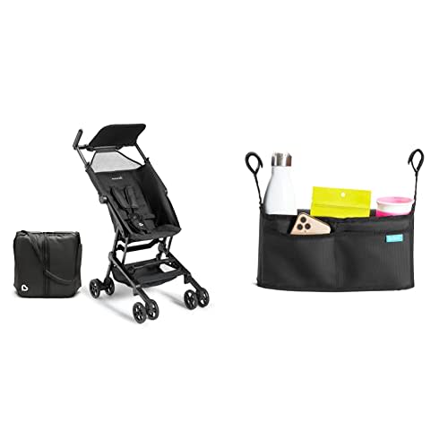 Munchkin® Sparrow™ Ultra Compact Lightweight Travel Stroller for Babies & Toddlers and Stroller Organizer Bag, Black