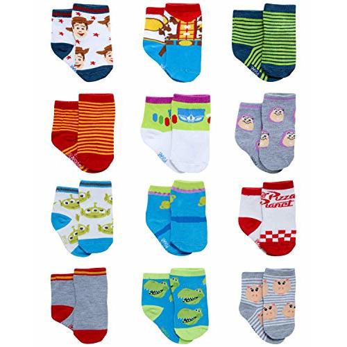 Disney Baby Boys Socks - 12 Pack Soft Newborn Baby Socks Character Prints - Cute Newborn and Infant Socks (0-24M)