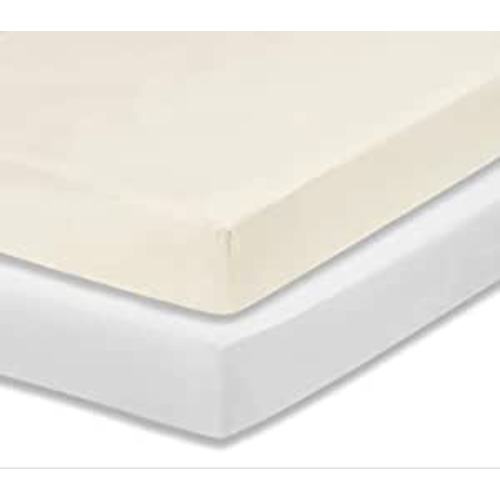 Everyday Kids 2-Pack Fitted Crib Sheets, 100% Soft Breathable Microfiber Baby Sheet, Fits Standard Size Crib Mattress 28in x 52in, White Nursery Sheet and Beige Nursery Sheet : Baby
