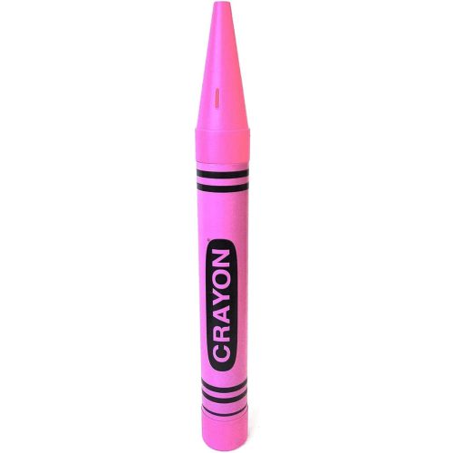 Universal Affect - Crayon Coin Savings Bank - Please Note That The Dimensions are Approximately 22.5" Tall x 2.25" Wide & deep - Color: Pink
