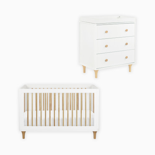 babyletto Lolly Crib & Dresser Bundle - White