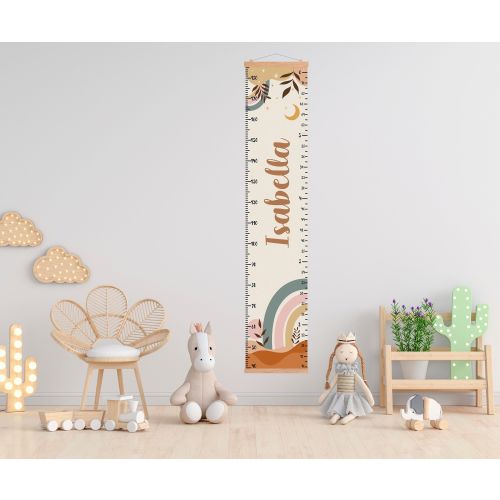 Personalized Boho Growth Chart: Scandi Nursery Decor, Abstract Desert