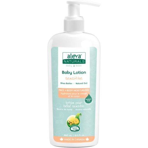 Aleva Naturals Daily Soothing Moisturizer | For Sensitive Dry Skin | Face and Body Lotion | Made with Natural and Organic Ingredients | for Babies and Toddlers - 8 fl. oz / 240ml