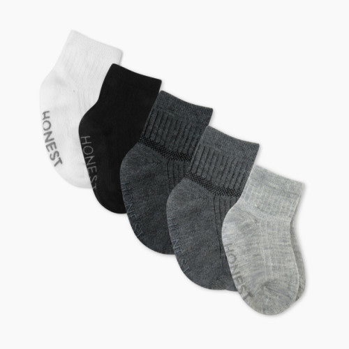 Honest Baby Clothing 5-Pack Socks - Gray Ombre, 0-6 M