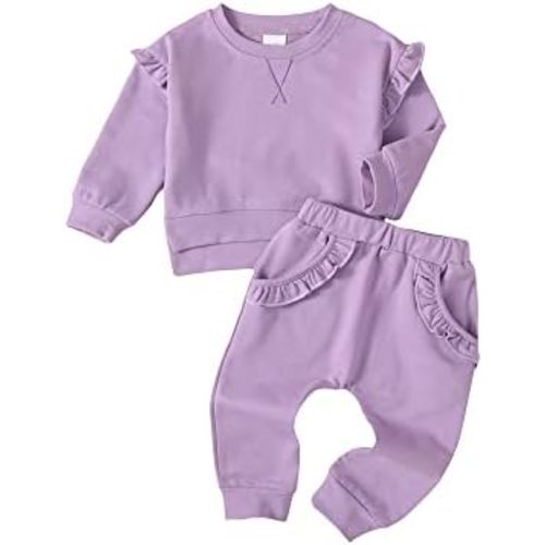 Baby Girl Clothes Newborn Outfit Toddler Fall Ruffle Sleeve Tops Girl's Clothing Pants Set
