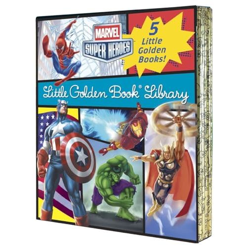 Marvel Super Heroes Little Golden Book Library: 5-Book Boxed Set: Spider-Man, Hulk, Iron Man, Captain America, The Avengers