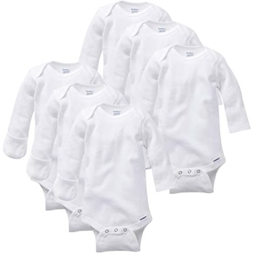 Gerber unisex-baby Multi-pack Long-sleeve Onesies Bodysuit Mitten Cuff Sizes - 0-3 Months - 6-pack Mitten Cuff