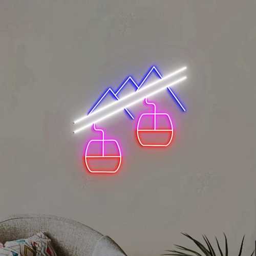 Ski Lift Neon Light, Mountain Ski Lift Wall Art, Ski Lift Resort Wall, Ski Wall Decor, Ski Winter Decor Neon Light, Ski Holiday Gift - Etsy