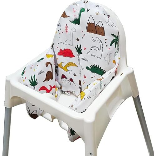 High Chair Cushion with Cover for IKEA Antilop High Chair, Wooden High Chair Pad Pillow, Built-in Inflatable Cushion