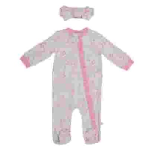 Milkberry Bamboo Pajamas Coverall for Baby Girls Footed Sleep Bodysuit for Infants Size 0-3 Months Pink Botanical