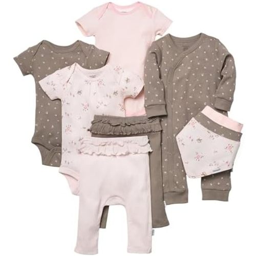 Gerber unisex-baby 9-piece Baby Gift Set for Newborn Boys & Girls – Premium Cotton Baby Essentials Layette Set