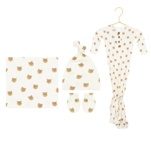 Teddy Newborn Hat Bundle (Gown)