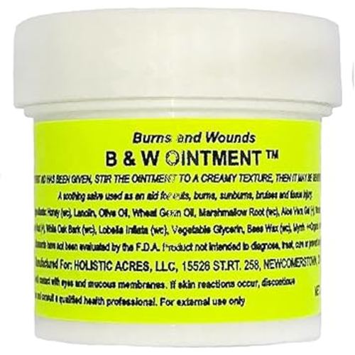 B&W Ointment - Burn and Wound Ointment - Amish Made Burn Salve - 2 OZ