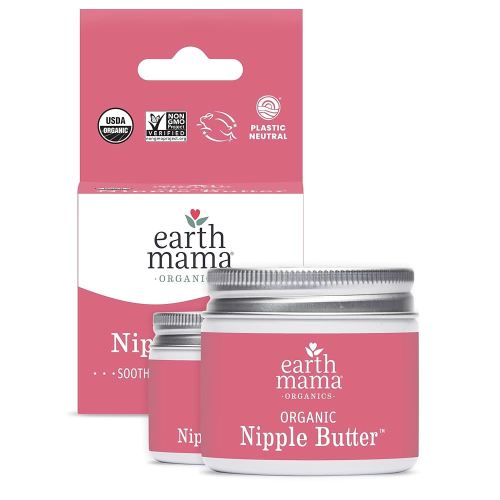 Earth Mama Organic Nipple Butter™ | Nipple Cream Safe for Breastfeeding | Postpartum Essentials for Nursing | Non Lanolin Nipple Cream, 2 fl oz (2-Pk)